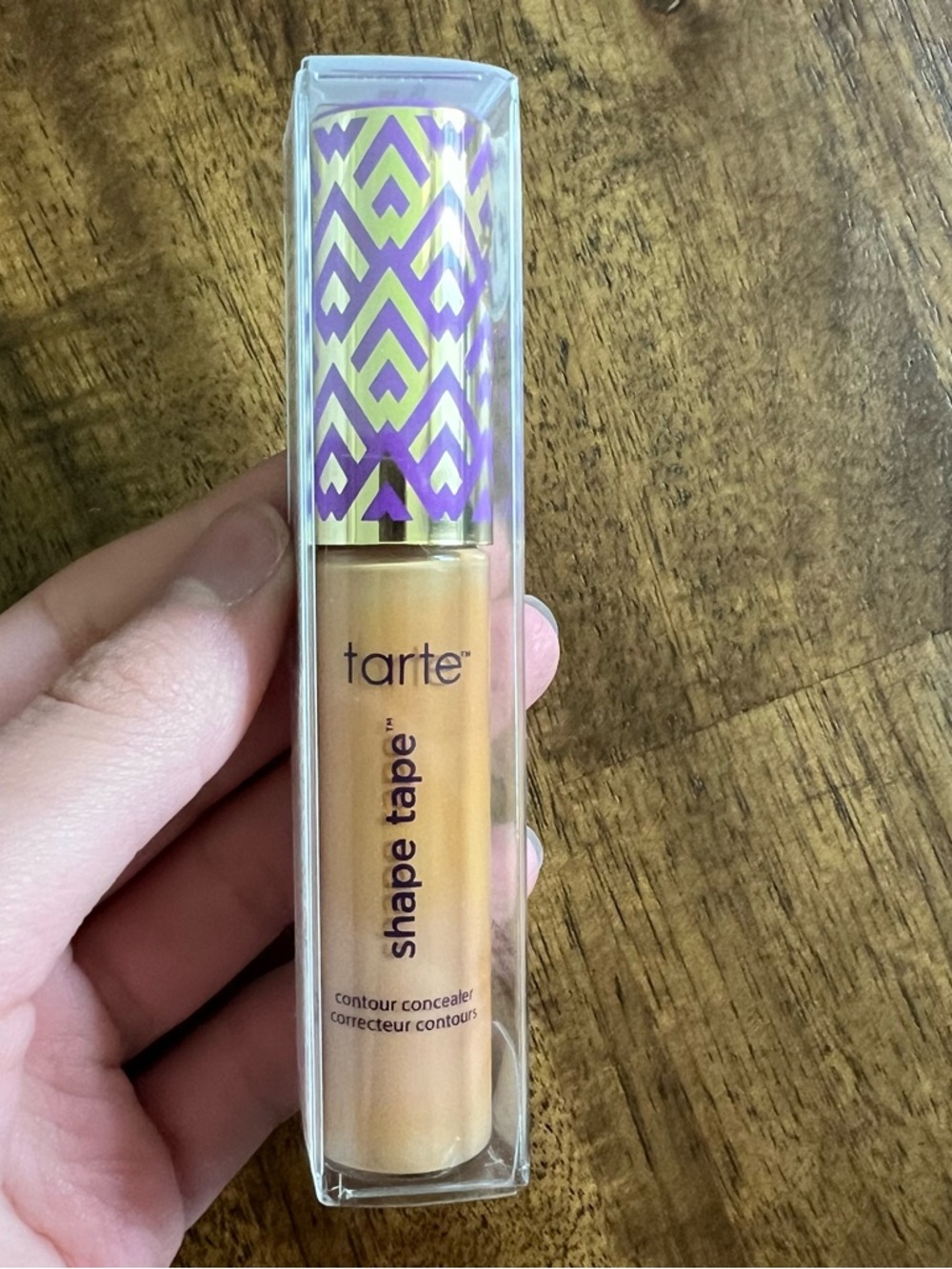 tarte Shape Tape Concealer – purple and gold patterned cap, shade medium